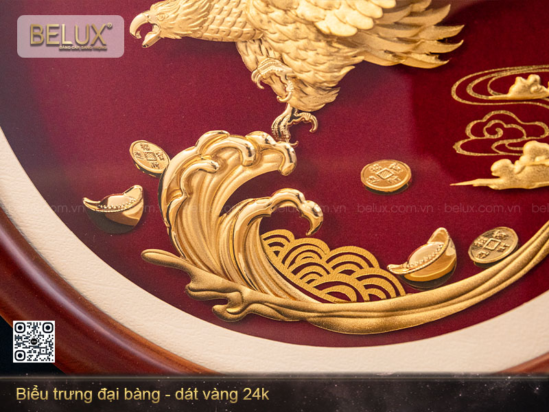 Biểu trưng tròn đại bàng dát vàng 24k&nbsp;